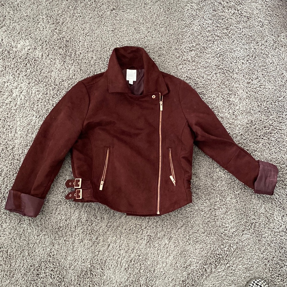 Lauren Conrad Maroon Moto jacket